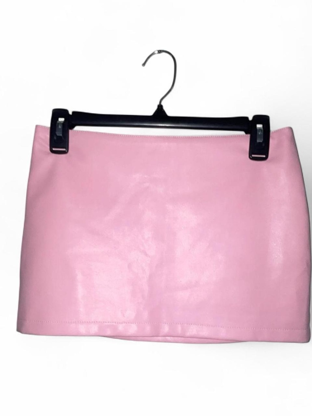 Edikted Pink Faux Leather Mini Skirt